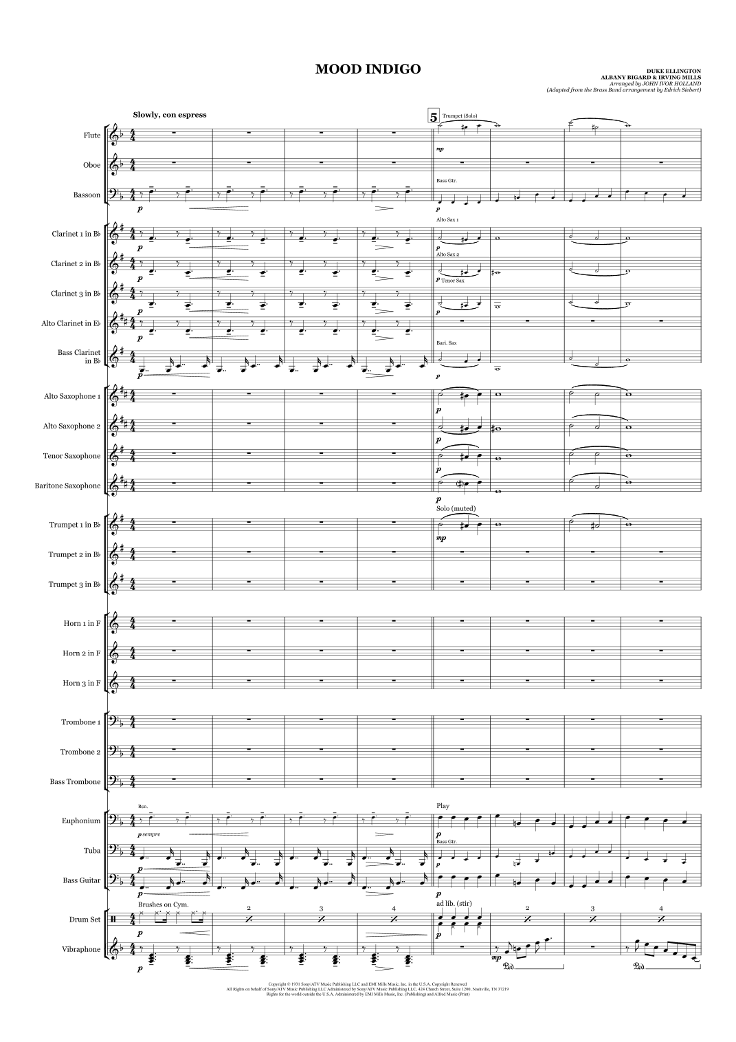 Mood Indigo (arr. John Ivor Holland)