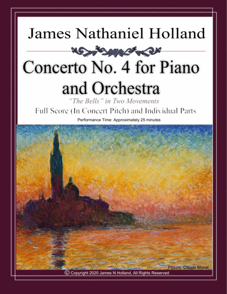 Concerto No. 4 for Piano and Orchestra "The Bells" Full Score and Parts
