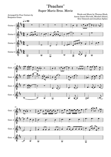 Peaches (arr. Benjamin Grace)