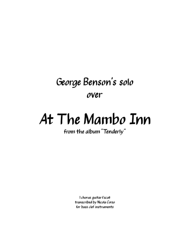 At The Mambo Inn (arr. Nicola Corso)