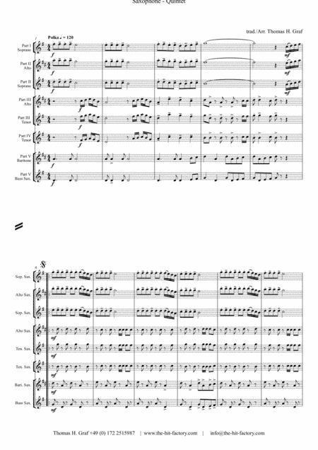 Zillertaler Hochzeitsmarsch - October Fest - Saxophone Quintet (arr. Thomas H. Graf)