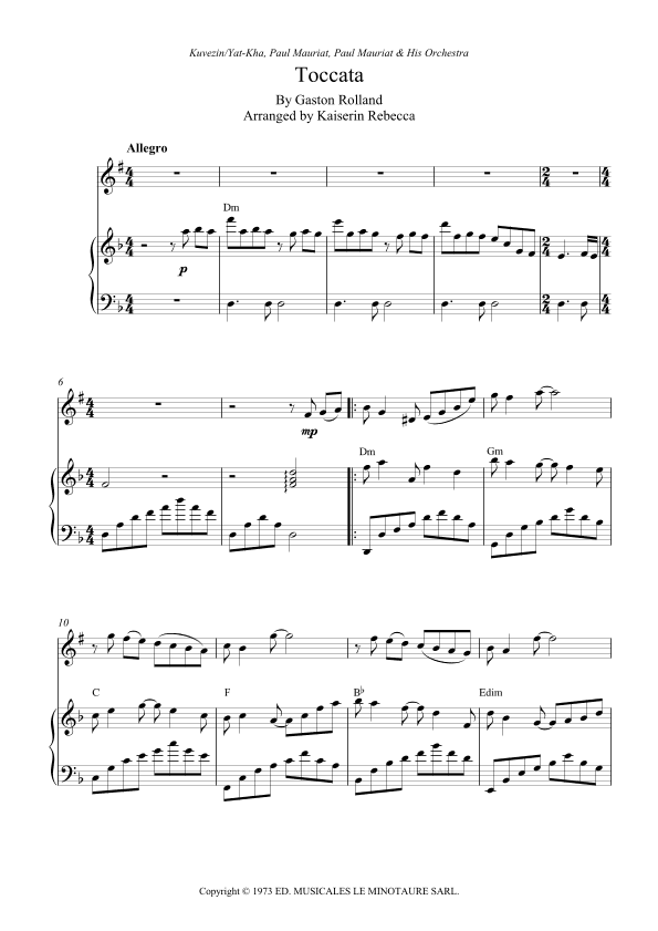 Toccata (arr. Kaiserin Rebecca)