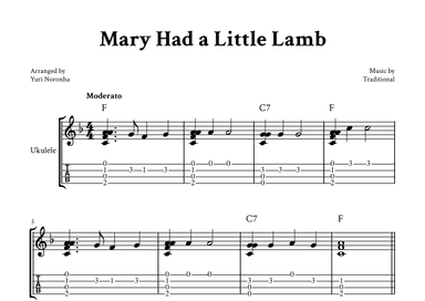 Mary Had a Little Lamb - Fingerstyle Ukulele (with TAB) (arr. Yuri Noronha)