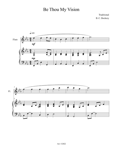 Be Thou My Vision (Flute Solo with Piano Accompaniment) (arr. B. C. Dockery)