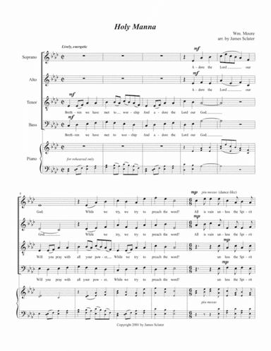 Holy Manna (arr. James Sclater)