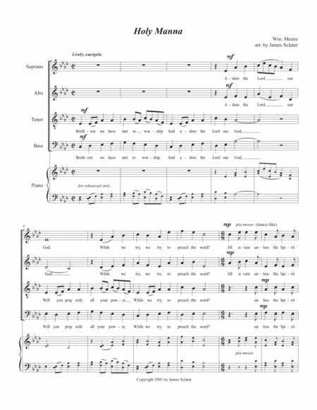 Holy Manna (arr. James Sclater)
