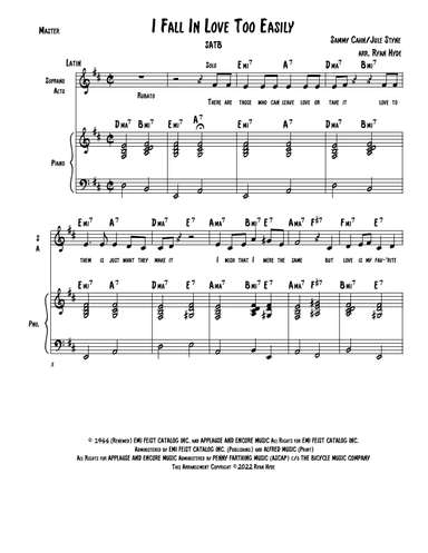 I Fall In Love Too Easily (arr. Ryan Hyde)
