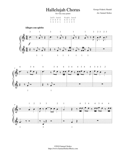 Hallelujah Chorus from Handel's Messiah - for very easy piano (arr. Samuel Stokes)