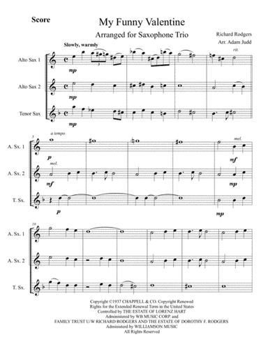 My Funny Valentine (arr. Adam Judd)
