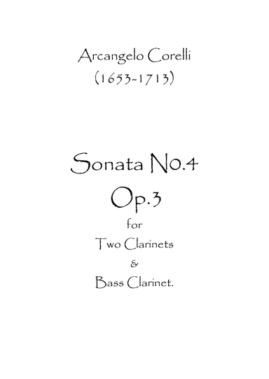 Sonata No.4 Op.3 (arr. Spence Bundy)