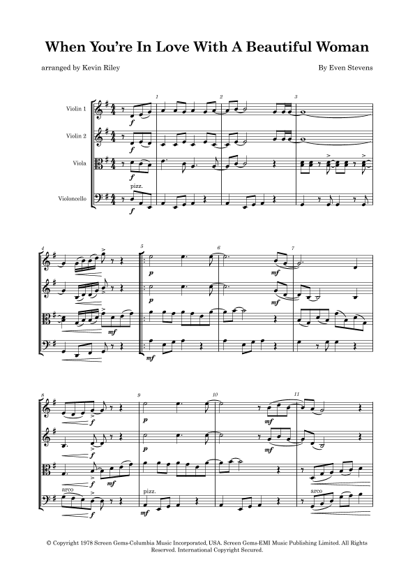 When You're In Love With A Beautiful Woman (arr. Kevin Riley)