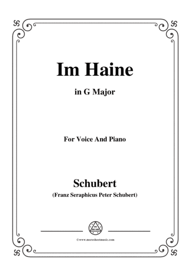 Schubert-Im Haine,Op.56 No.3,in G Major,for Voice&Piano (arr. MSM)