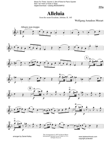 Alleluia from Exsultate, Jubilate K. 165 for Piano Quartet (arr. Last Resort Music Publishing)