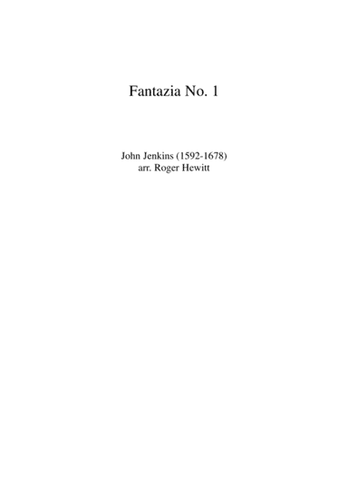 Jenkins - Fantazia No. 1 (arr. Roger Hewitt)