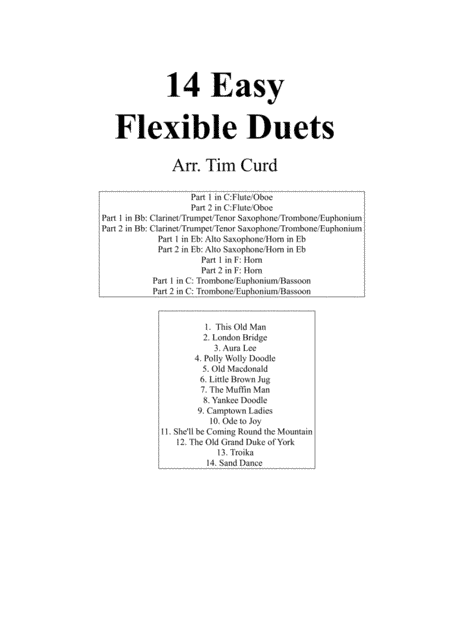 14 Easy Flexible Duets. (arr. Tim Curd)
