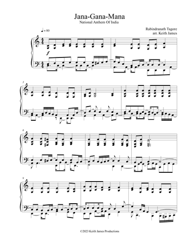 Jana Gana Mana (National Anthem Of India) (arr. Keith James)