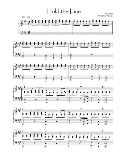 Hold The Line (arr. Piano Palt)