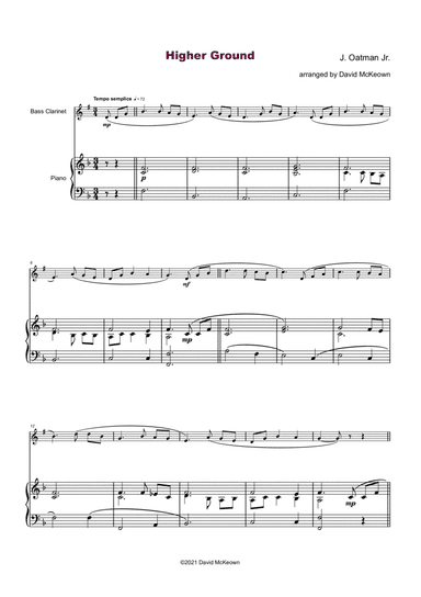 Higher Ground, Gospel Hymn for Bass Clarinet and Piano (arr. David McKeown)