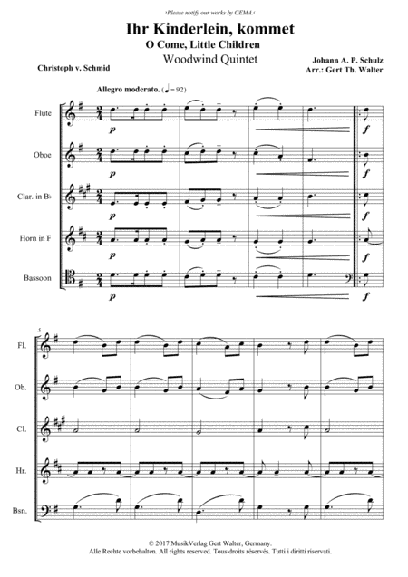 O Come, Little Children (arr. Gert Th. Walter)