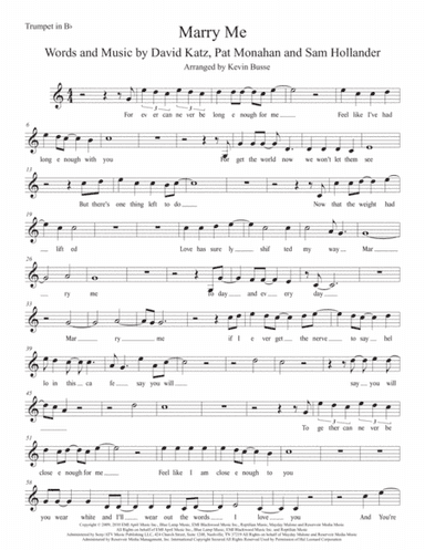 Marry Me (arr. Kevin Busse)