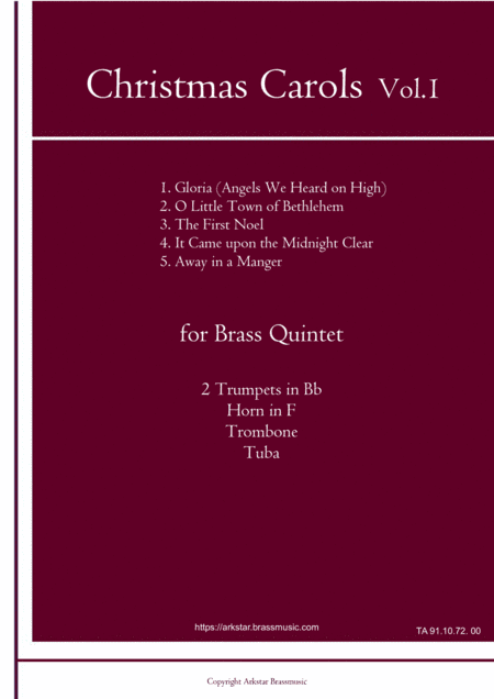 Christmas Carols for Brass Quintet Vol.1 (5 Christmas Carols) (arr. Arkstar Brassmusic)