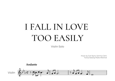 I Fall In Love Too Easily (arr. Pedro Merendi)