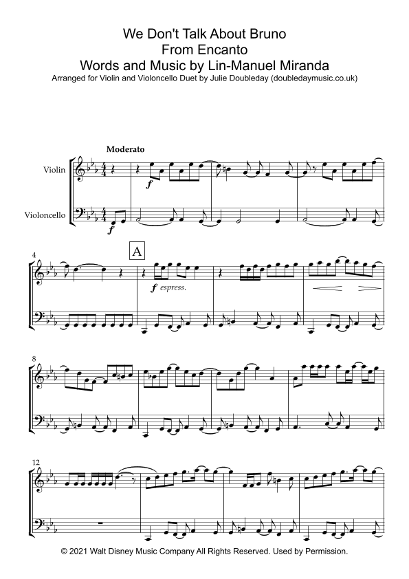 We Don't Talk About Bruno (arr. Julie Doubleday)