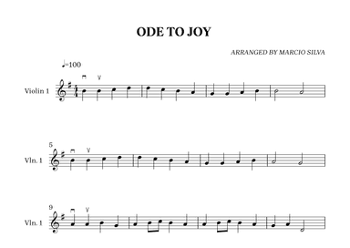 ODE TO JOY - VIOLIN (arr. Márcio Silva)
