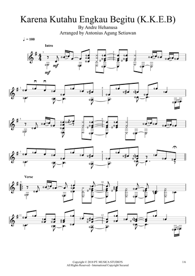 Karena Kutahu Engkau Begitu (kkeb) (arr. Antonius Agung Setiawan)
