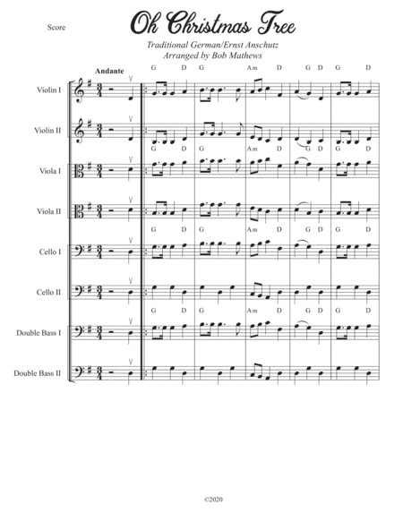 Oh Christmas Tree for String solo or Ensemble (arr. Bob Mathews)