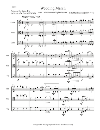 Wedding March from "A Midsummer Night's Dream" (arr. Stephen W. Burch (ASCAP))
