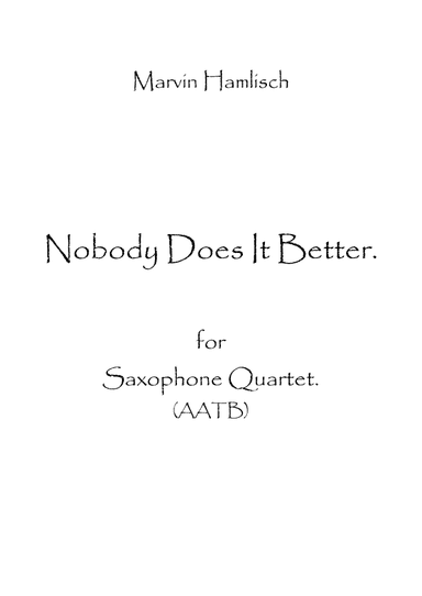 Nobody Does It Better (arr. Spence Bundy)