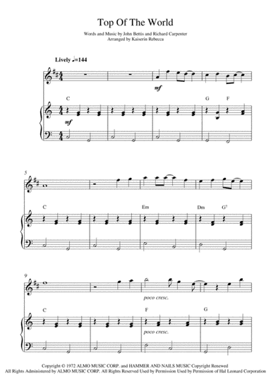Top Of The World (arr. Kaiserin Rebecca)