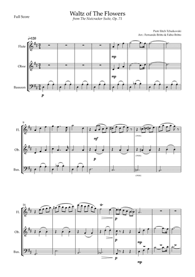 Waltz of The Flowers - from Nutcracker (P. I. Tchaikovsky) for Woodwind Trio (arr. Fernando Britto, Fabio Britto)