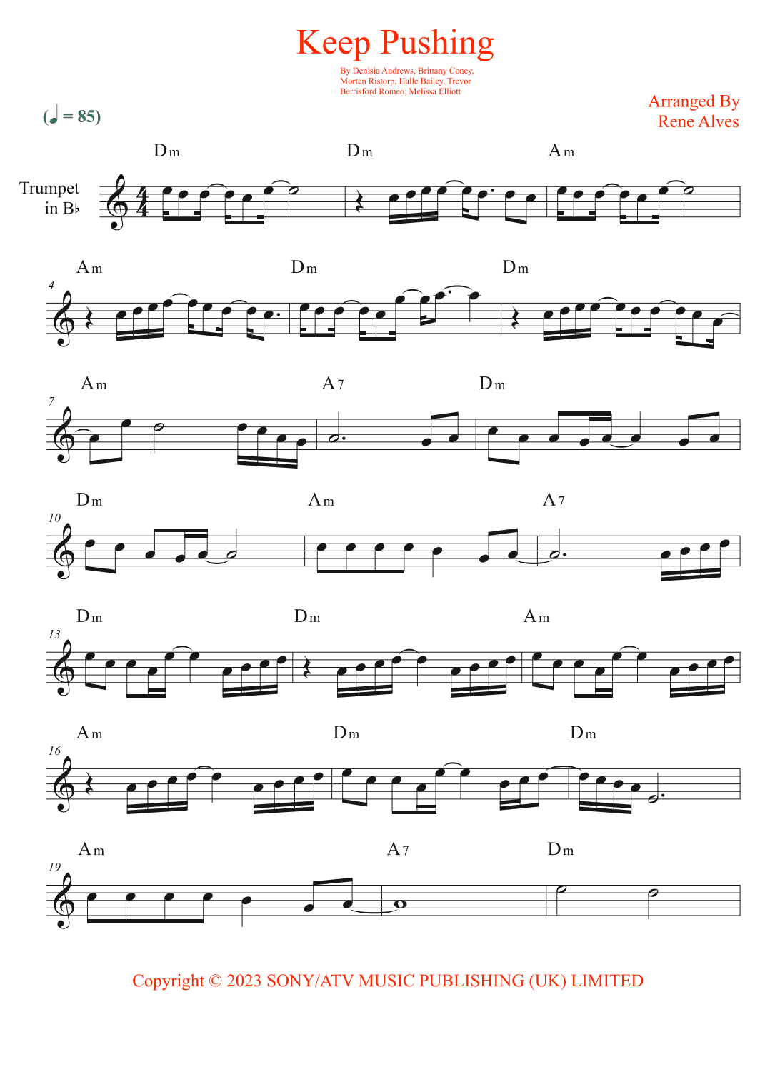 Keep Pushing (arr. Rene Alves)