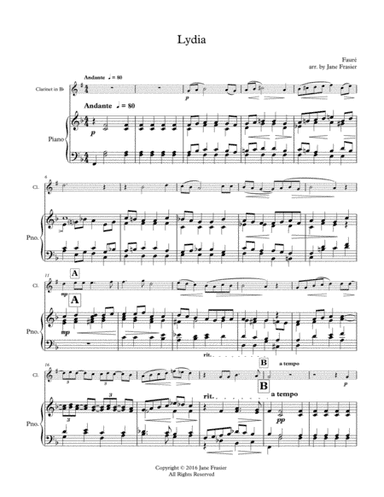 Lydia (arr. Jane Frasier)