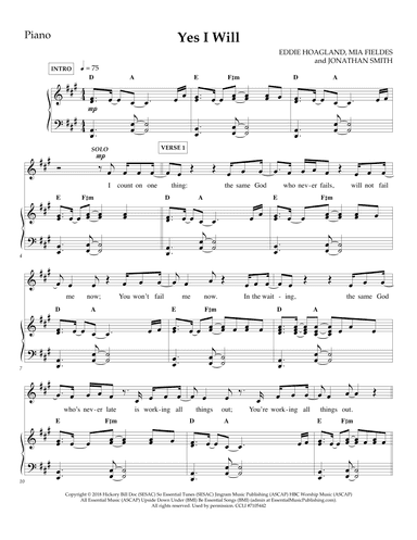 Yes I Will (arr. Arranged by Eliseu F. Guedes)