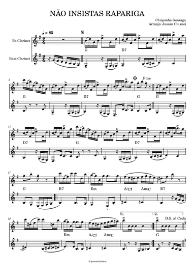 Não Insistas Rapariga (Do not insist girl) (arr. Jussan Cluxnei)