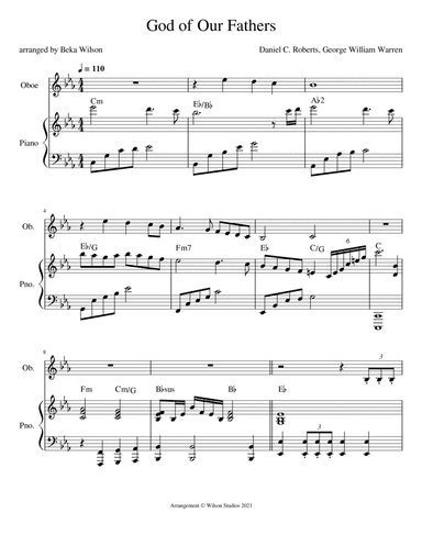 God of Our Fathers--oboe solo (arr. Beka Wilson)