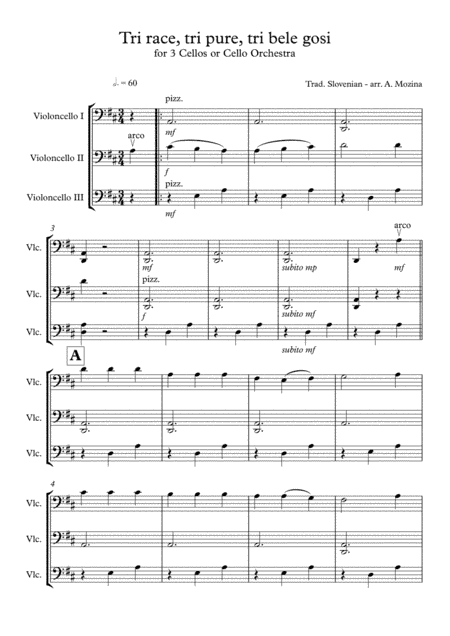 Tri kure, tri race, tri bele gosi (arr. Andrejka Mozina)