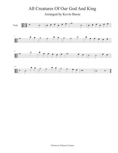 All Creatures Of Our God And King - Viola (arr. Kevin Busse)