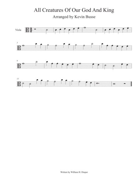 All Creatures Of Our God And King - Viola (arr. Kevin Busse)