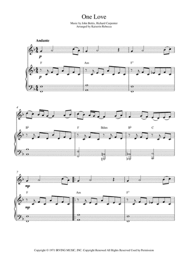 One Love (arr. Kaiserin Rebecca)