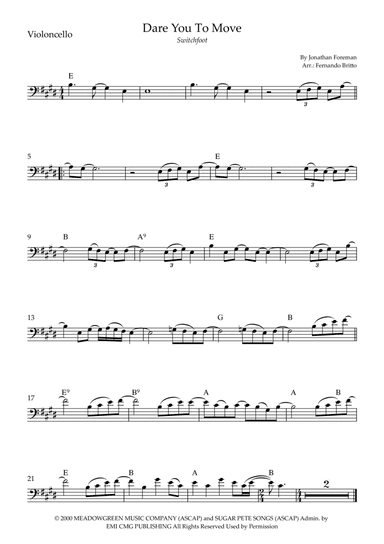 Dare You To Move (arr. Fernando Britto)