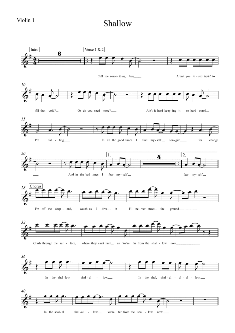 Shallow (arr. Simon Walter)