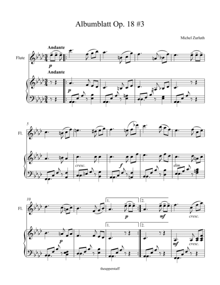 Albumblatt Op. 18 #3 (arr. Nick Lacanski)