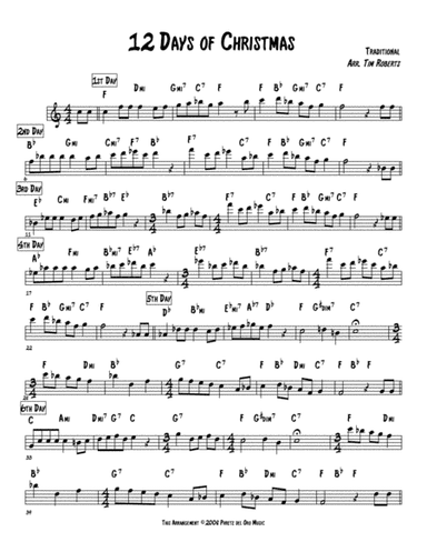 12 Days of Christmas - Guitar Solo (arr. Tim Roberts)