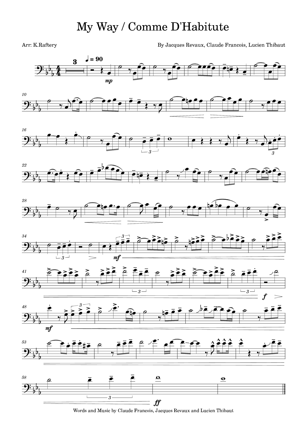 Comme D'habitude (arr. Kyle Raftery)