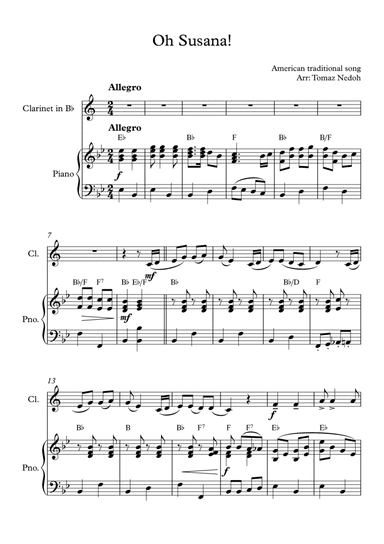 Oh Susana (arr. Tomaz Nedoh)