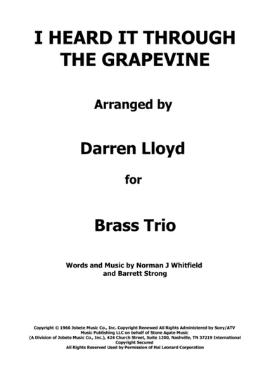 I Heard It Through The Grapevine (arr. Darren Lloyd)